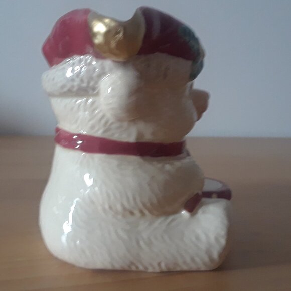 FITZ & FLOYD Christmas Teddy Bear Porcelain Pitcher - Picture 7 of 13